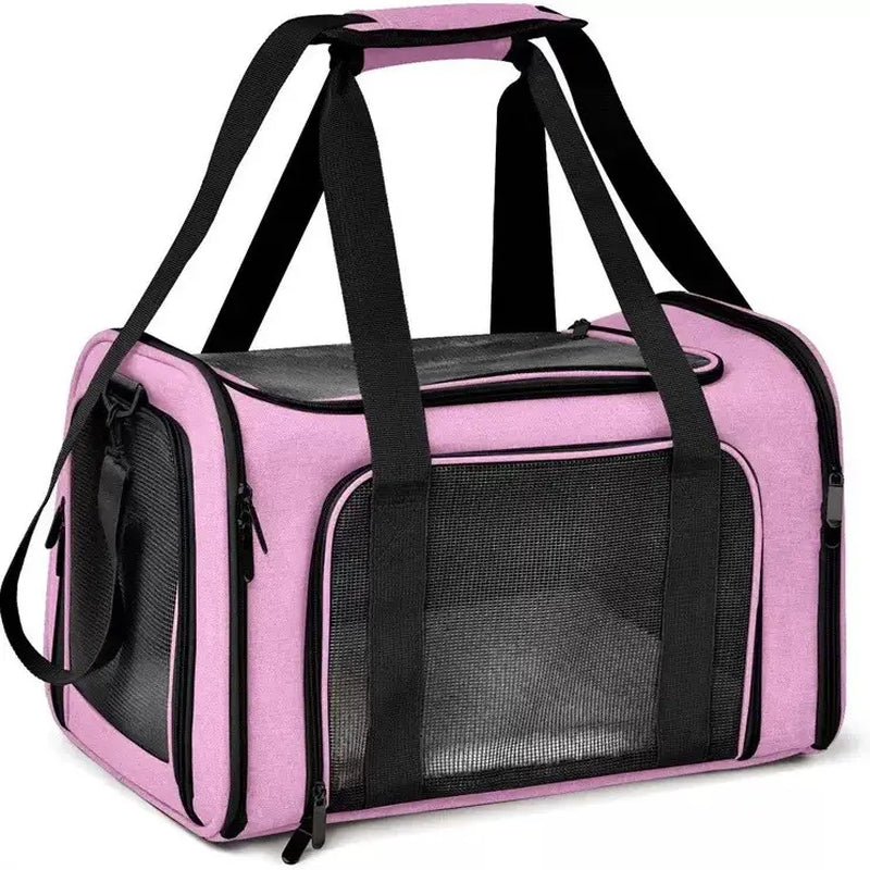 Premium Portable Pet Carrier for Large Cats and Small Dogs, Airline-Approved Soft Travel Bag with Breathable Mesh, Foldable Design for Outdoor, Car, and Airplane Use
