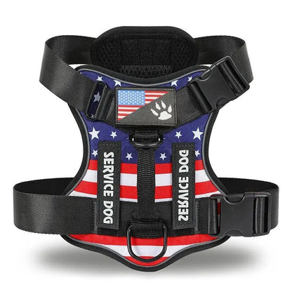 Large Tactical Chest Harness Vest for Dogs, Enhanced Reflective Design, Adjustable Non-Choking Safety Gear