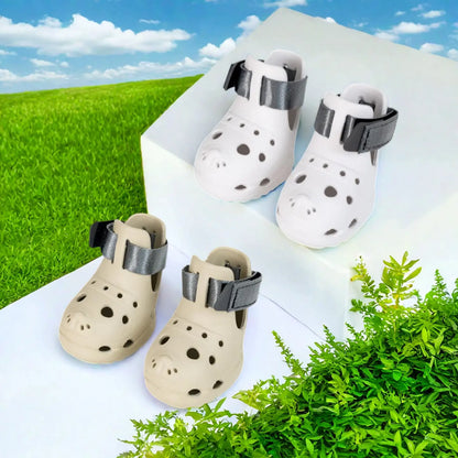 Perforated Multi-Size Dog Sandals - Breathable Soft-Sole Pet Paw Protectors for Spring and Summer Outdoor Activities