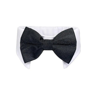 Striped Pet Collar and Bow Tie Set – Adjustable Neck Scarf Bib Grooming Accessory for Cats and Dogs