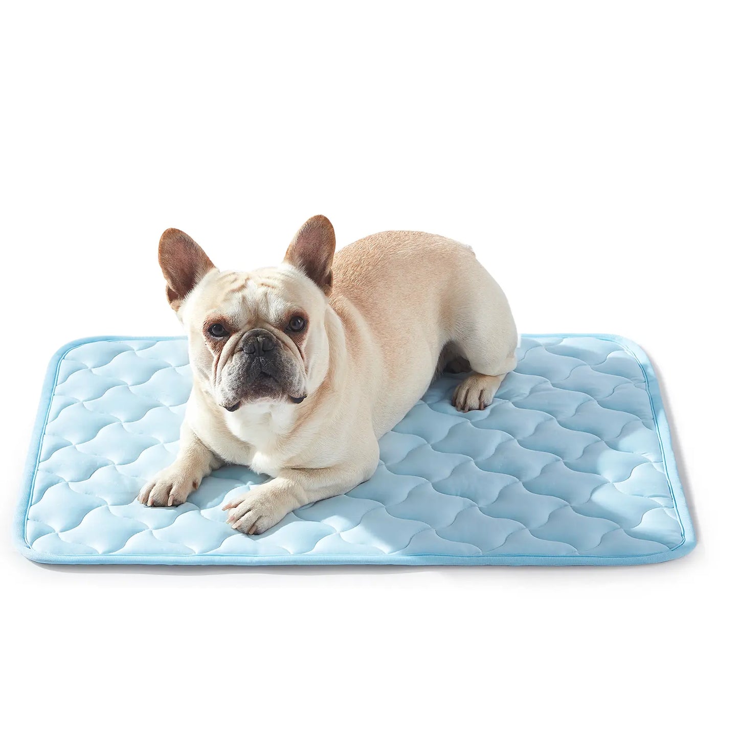 MIXJOY Premium Dog Cooling Mat - Instant Temperature Reduction (Q-Max > 0.5), Snag-Resistant, Machine Washable, Anti-Slip Design for Indoor and Outdoor Use, Blue