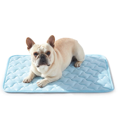 MIXJOY Premium Dog Cooling Mat - Instant Temperature Reduction (Q-Max > 0.5), Snag-Resistant, Machine Washable, Anti-Slip Design for Indoor and Outdoor Use, Blue