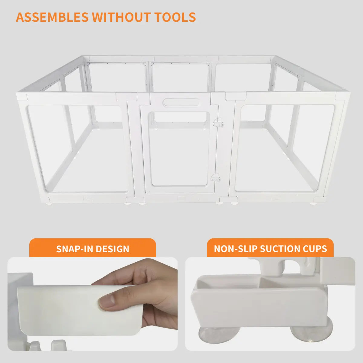 Clear Acrylic Indoor Playpen for Dogs, Cats, and Rabbits - Easy Assembly 10-Panel Transparent Fence