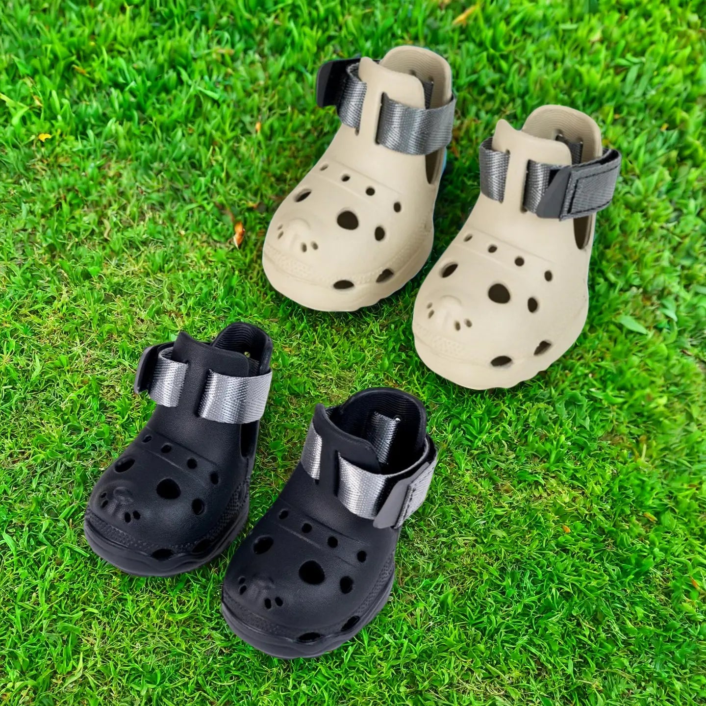 Perforated Multi-Size Dog Sandals - Breathable Soft-Sole Pet Paw Protectors for Spring and Summer Outdoor Activities