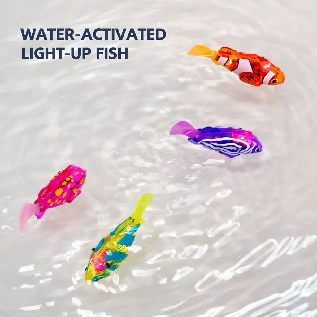 Interactive Waterproof Robotic Fish Toy Set for Cats and Dogs - Luminous Aquatic Play Collection (Set of 4)