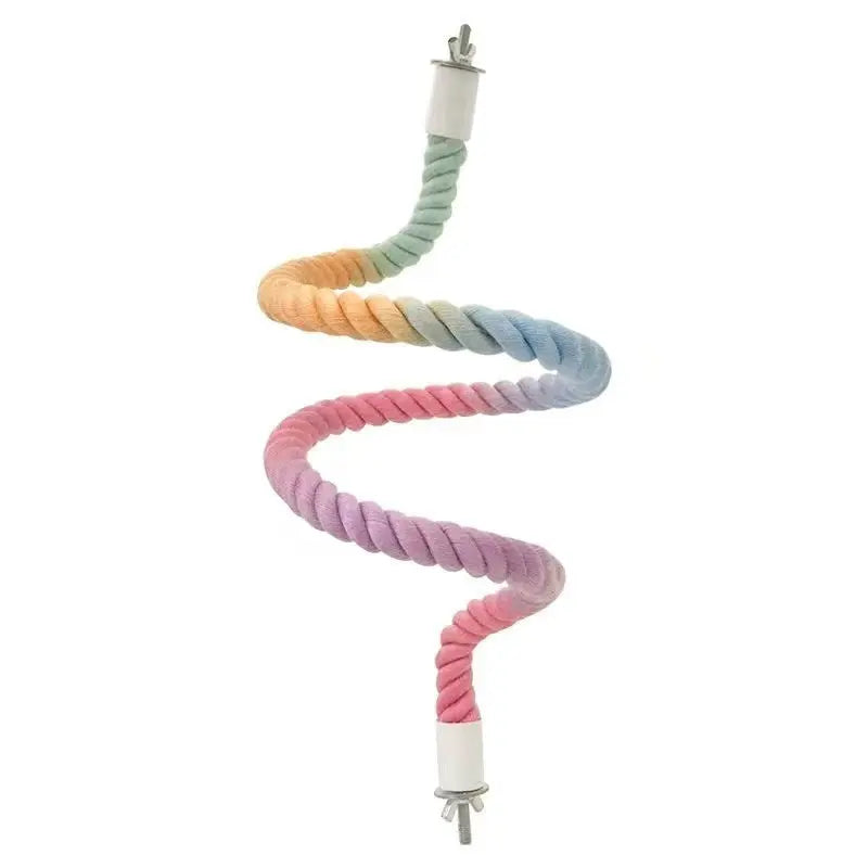 Parrot Swing Perch Toy with Adjustable Bendable Rope for Cockatiels, Lovebirds, and Budgies - Durable Climbing Pole for Bird Enthusiasts