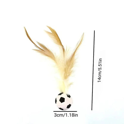 Elastic Feather Ball Cat Toy for Interactive Play and Stress Relief, Bite Resistant and Self-Entertaining