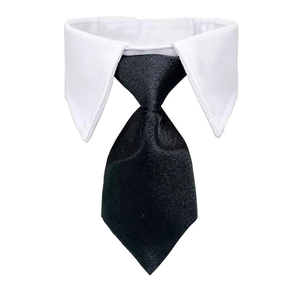 Striped Pet Collar and Bow Tie Set – Adjustable Neck Scarf Bib Grooming Accessory for Cats and Dogs