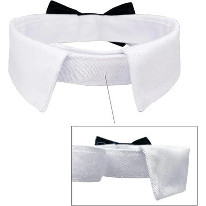 Striped Pet Collar and Bow Tie Set – Adjustable Neck Scarf Bib Grooming Accessory for Cats and Dogs
