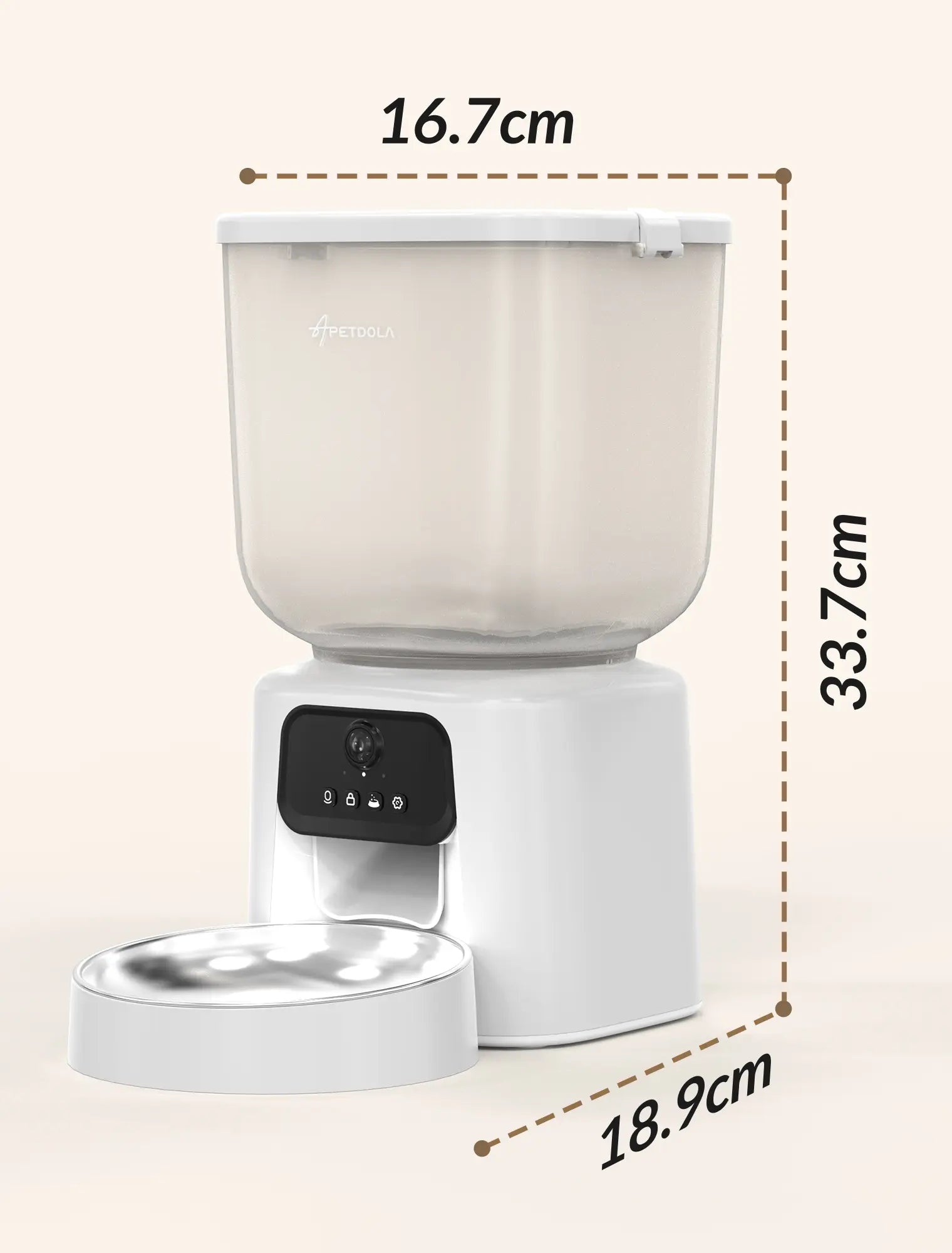 Smart Automatic Pet Feeder with Integrated Camera, 5L Capacity, Scheduled Feeding, Two-Way Audio, App Control, and Desiccant Bag for Cats and Dogs