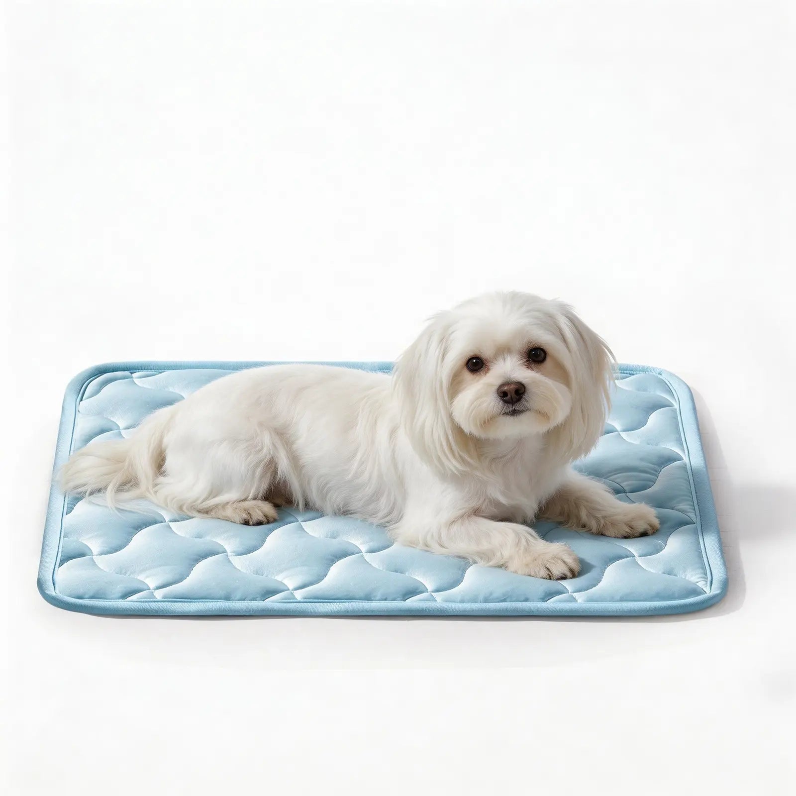 MIXJOY Premium Dog Cooling Mat - Instant Temperature Reduction (Q-Max > 0.5), Snag-Resistant, Machine Washable, Anti-Slip Design for Indoor and Outdoor Use, Blue