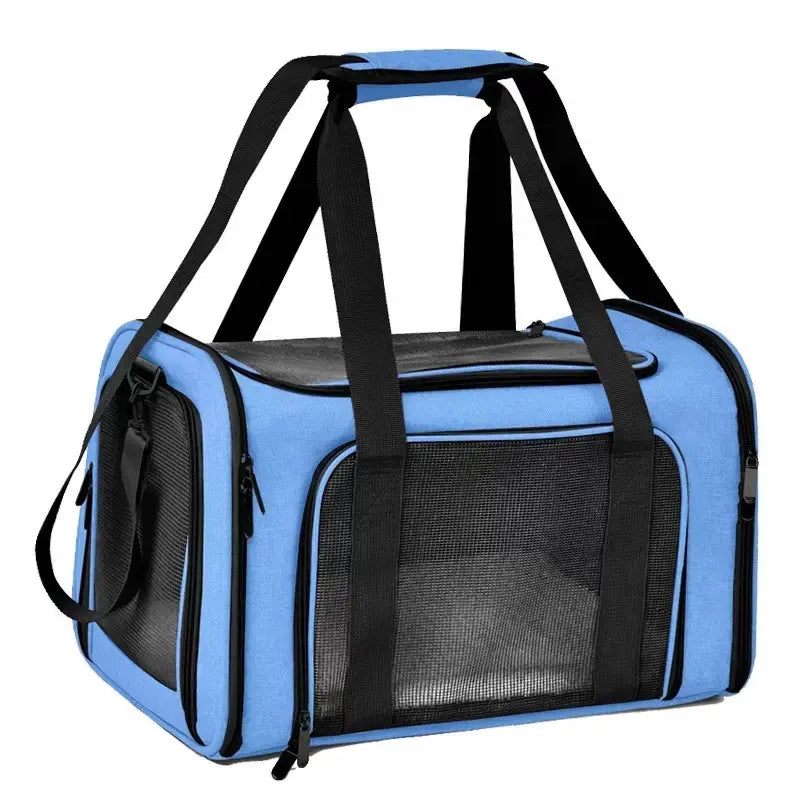 Premium Portable Pet Carrier for Large Cats and Small Dogs, Airline-Approved Soft Travel Bag with Breathable Mesh, Foldable Design for Outdoor, Car, and Airplane Use