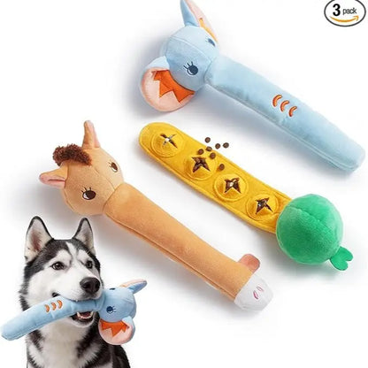 Nocciola 5-Pack Plush Squeaky Dog Toys with Crinkle Paper and Treat Compartment, Interactive Fetch Toys for All Breeds and Aggressive Chewers
