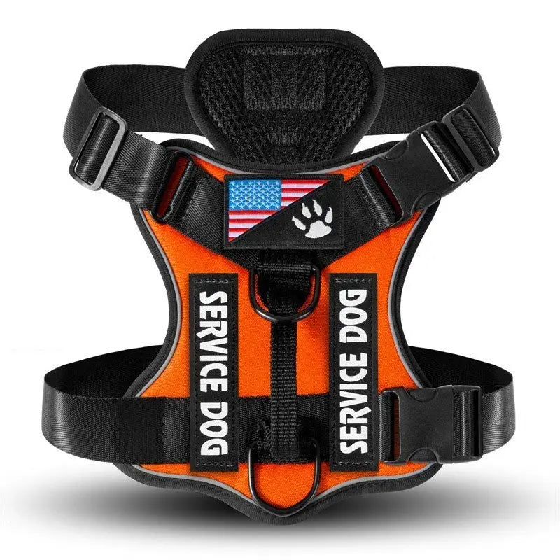 Large Tactical Chest Harness Vest for Dogs, Enhanced Reflective Design, Adjustable Non-Choking Safety Gear