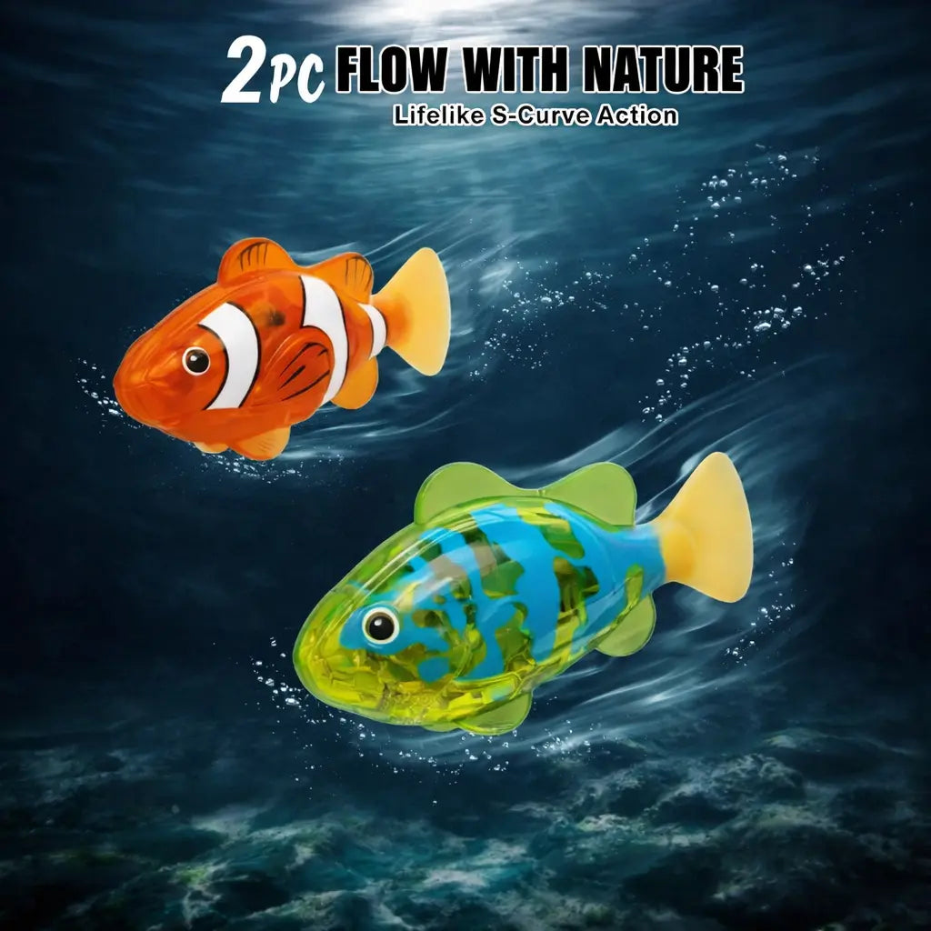 Interactive Waterproof Robotic Fish Toy Set for Cats and Dogs - Luminous Aquatic Play Collection (Set of 4)