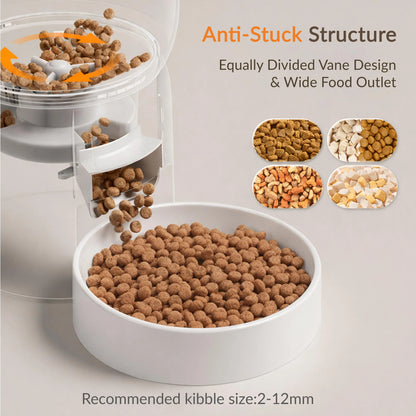 WAITHEM Smart Wifi Automatic Pet Feeder with 5G Connectivity, 3L Airtight Food Dispenser for Cats and Dogs, App Control, Dual Power Supply, and Desiccant Bag for Freshness