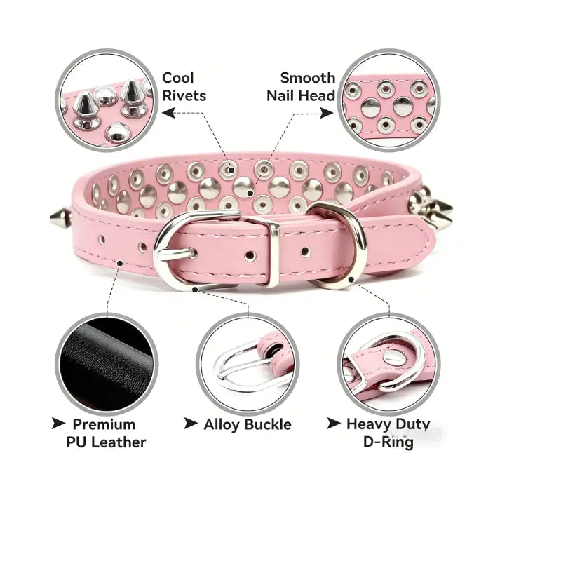 Spiked Anti-Bite Heavy-Duty Dog Collar for Medium and Large Breeds | Durable Neck Ring for Doberman, Pitbull, and German Shepherd | Stylish Design for Pets