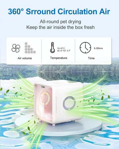 Pet Dryer Box for Cats and Dogs – 72L Quiet Hair Drying Machine with Adjustable Temperature and Air Blow Function – Portable Pet Dryer for Home Bathing and Drying Kit