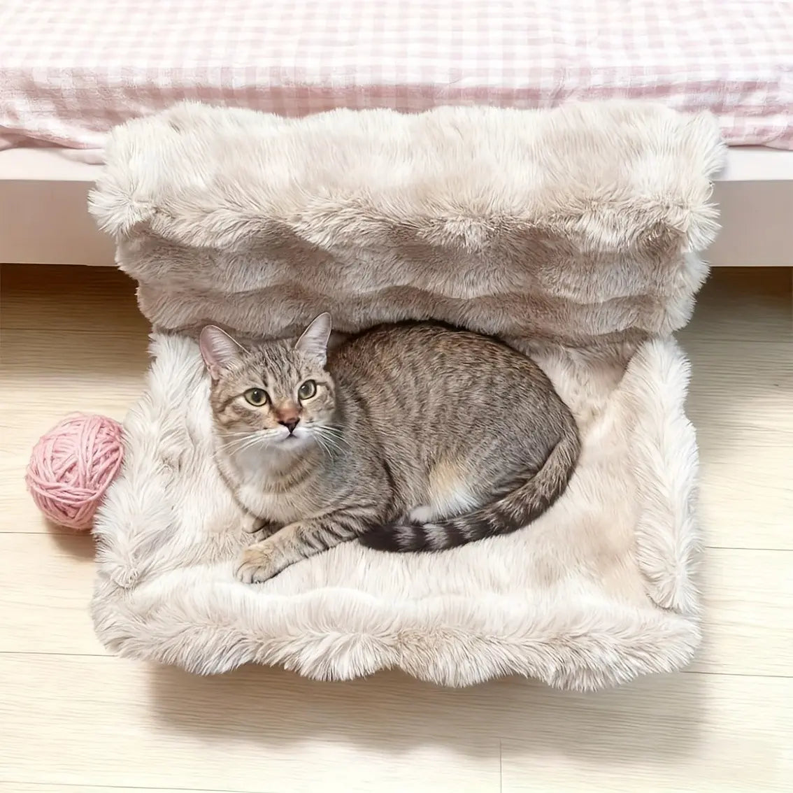 Premium Washable Plush Pet Bedside Hammock - Wall-Mounted Soft Pad for Small Cats and Dogs, Ideal for Sofa, Bed, or Window, Portable and Easy to Clean
