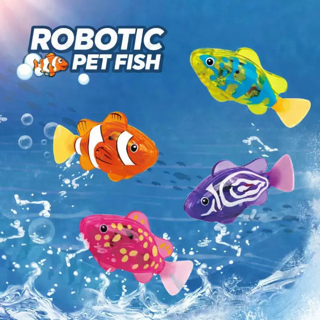 Interactive Waterproof Robotic Fish Toy Set for Cats and Dogs - Luminous Aquatic Play Collection (Set of 4)