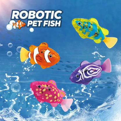 Interactive Waterproof Robotic Fish Toy Set for Cats and Dogs - Luminous Aquatic Play Collection (Set of 4)