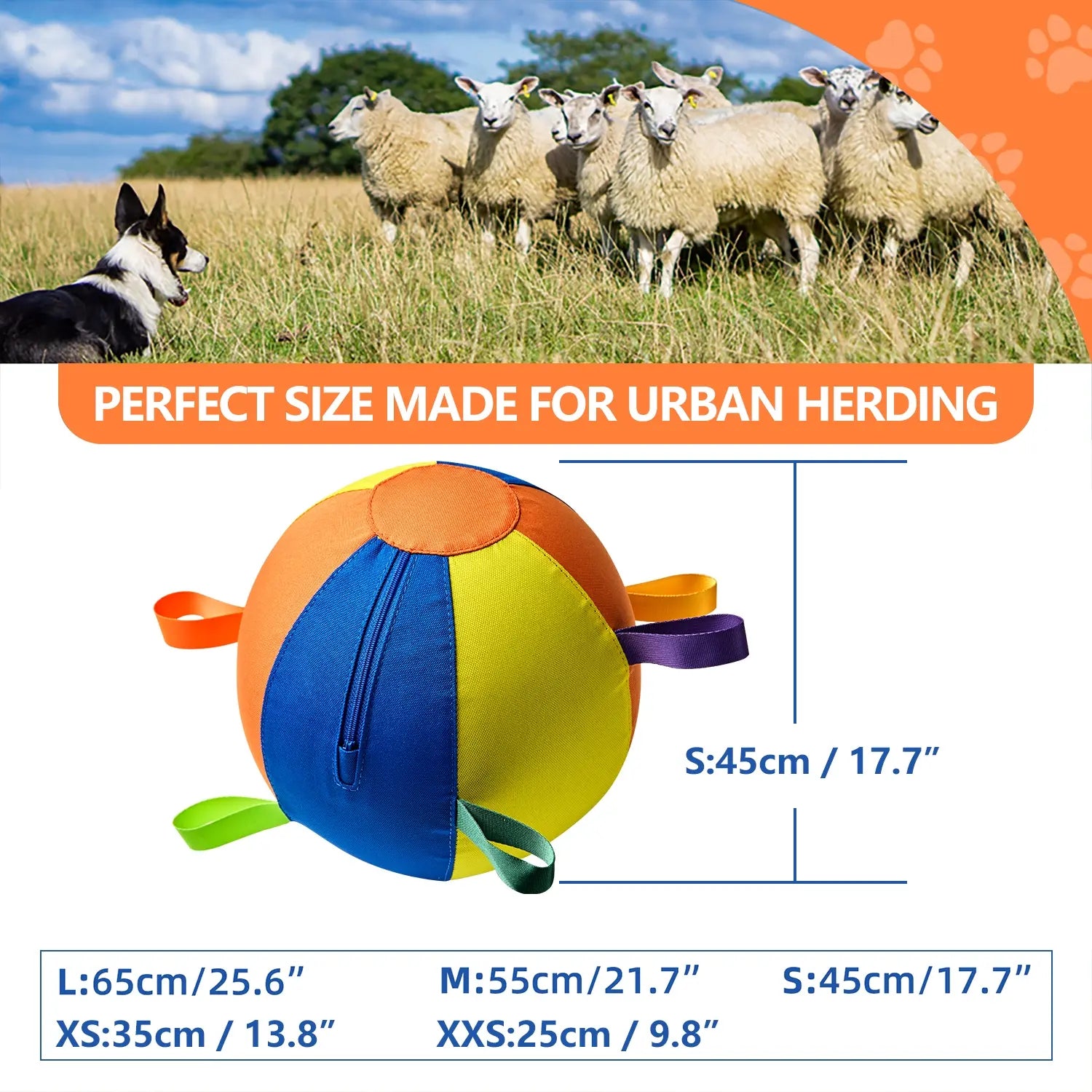 Premium Rubber Dog Training Ball with Handle for Interactive Fetch - Ideal for Border Collies and Other Breeds