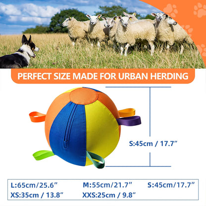 Premium Rubber Dog Training Ball with Handle for Interactive Fetch - Ideal for Border Collies and Other Breeds