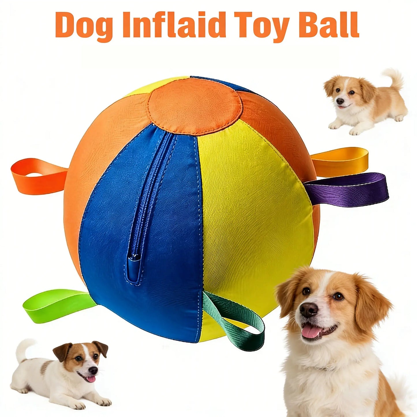 Premium Rubber Dog Training Ball with Handle for Interactive Fetch - Ideal for Border Collies and Other Breeds