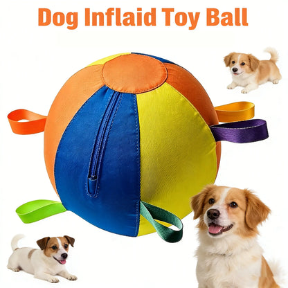 Premium Rubber Dog Training Ball with Handle for Interactive Fetch - Ideal for Border Collies and Other Breeds