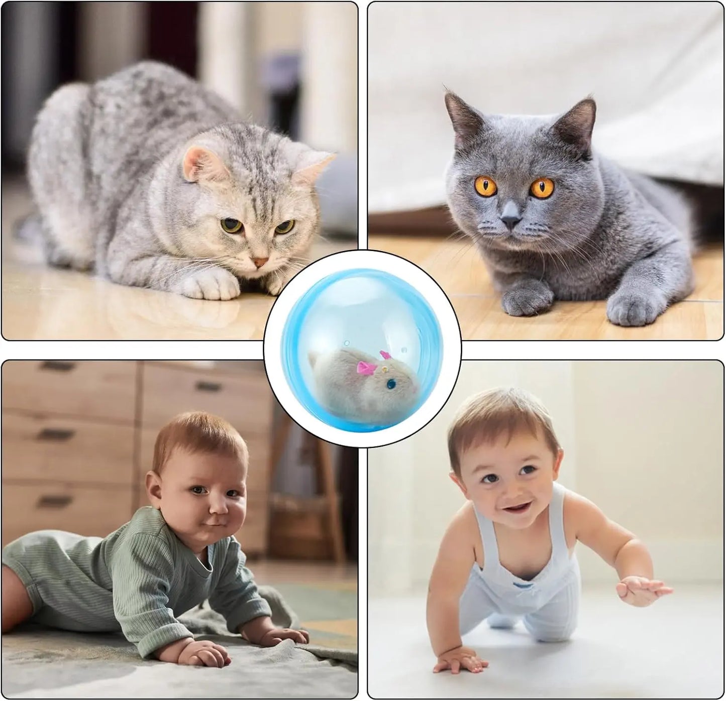 Interactive Smart Cat Toy Ball - Automatic Rolling Mouse, USB Rechargeable Feline Entertainment Device