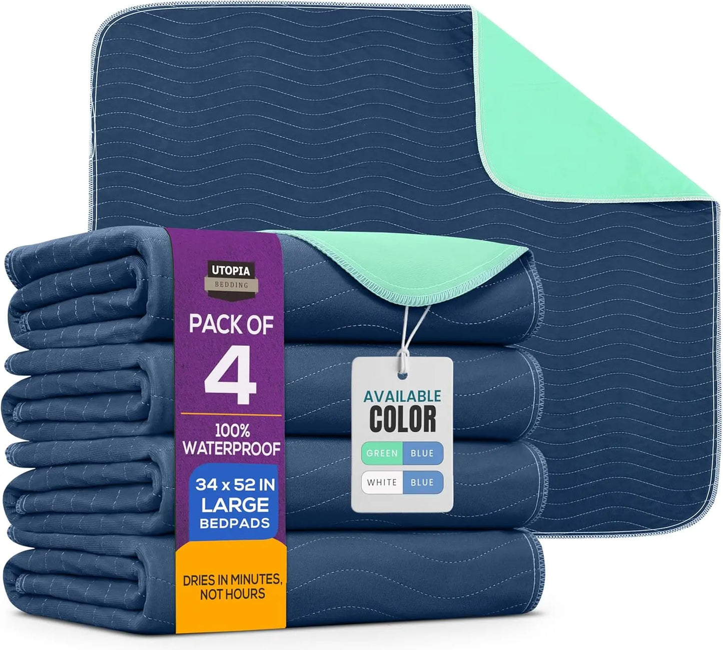 Utopia Bedding Washable Waterproof Incontinence Pads for Dogs, Adults, and Children - Heavy Absorbency Training Pads for Sofas and Couches