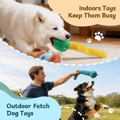 Nocciola 5-Pack Plush Squeaky Dog Toys with Crinkle Paper and Treat Compartment, Interactive Fetch Toys for All Breeds and Aggressive Chewers