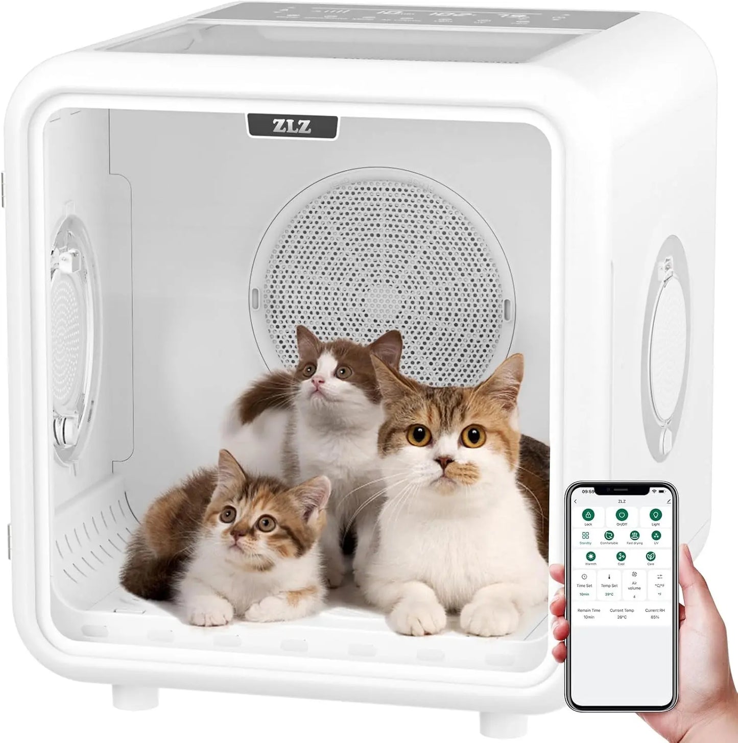 Pet Dryer Box for Cats and Dogs – 72L Quiet Hair Drying Machine with Adjustable Temperature and Air Blow Function – Portable Pet Dryer for Home Bathing and Drying Kit
