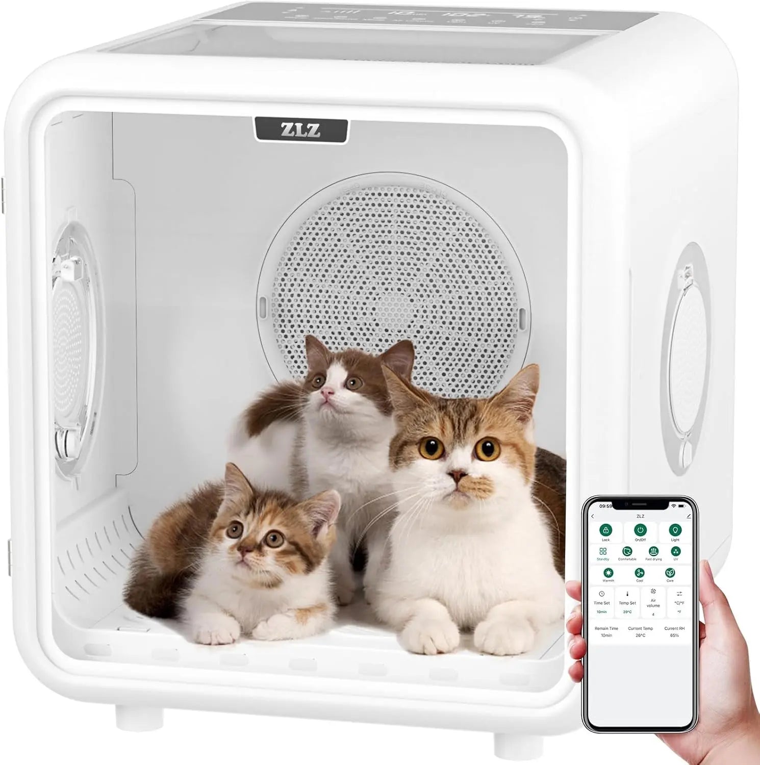 Pet Dryer Box for Cats and Dogs – 72L Quiet Hair Drying Machine with Adjustable Temperature and Air Blow Function – Portable Pet Dryer for Home Bathing and Drying Kit