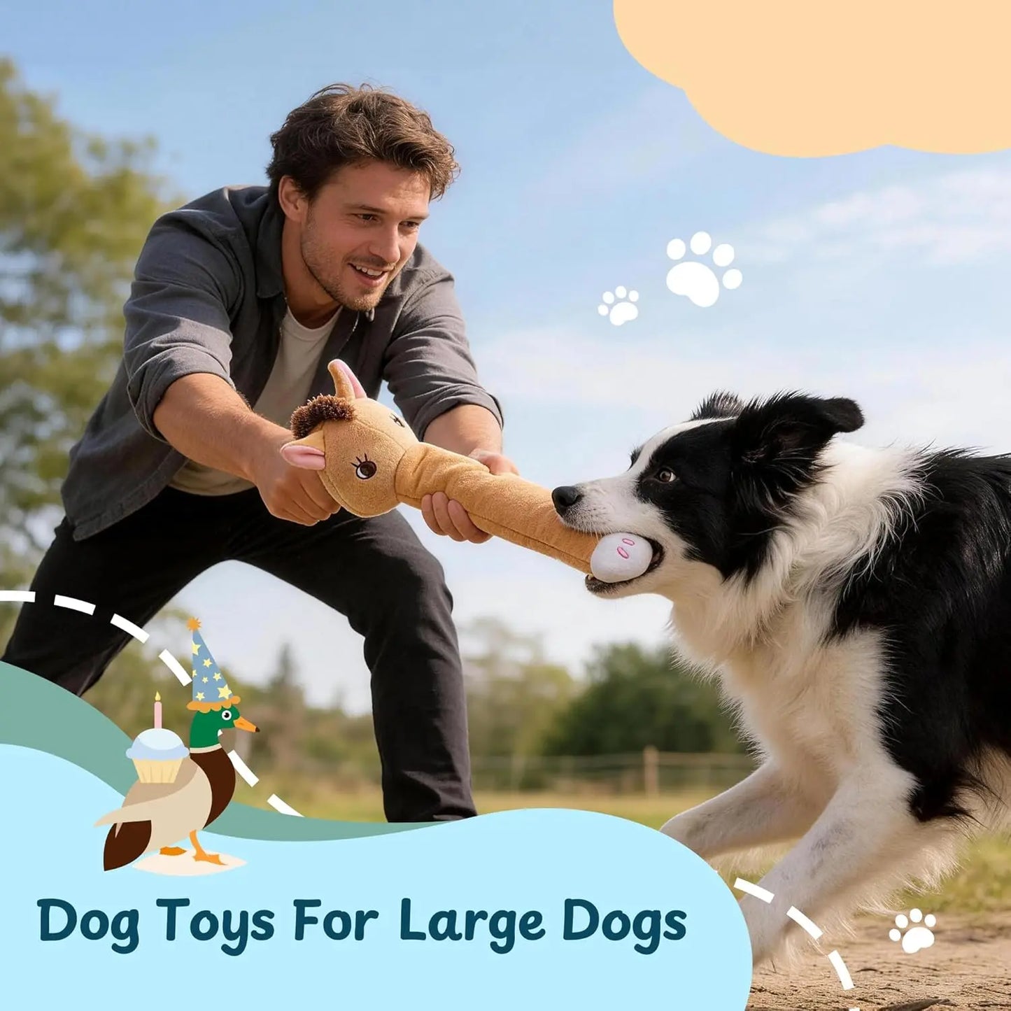 Nocciola 5-Pack Plush Squeaky Dog Toys with Crinkle Paper and Treat Compartment, Interactive Fetch Toys for All Breeds and Aggressive Chewers