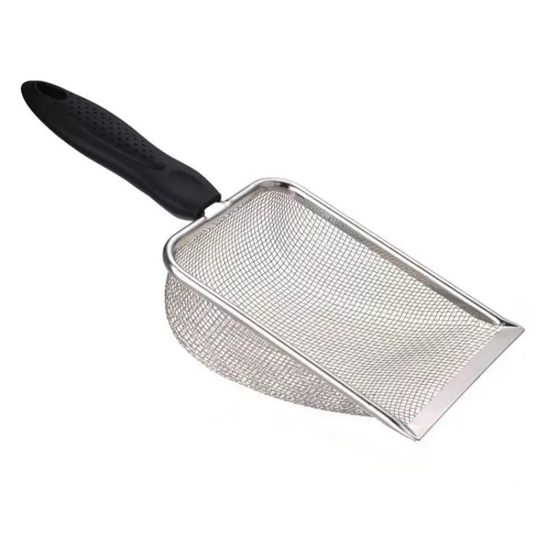 Fine Mesh Non-Stick Coated Stainless Steel Litter Scoop for Cats, Hamsters, Dogs, Chickens, and Reptiles (2mm Holes)