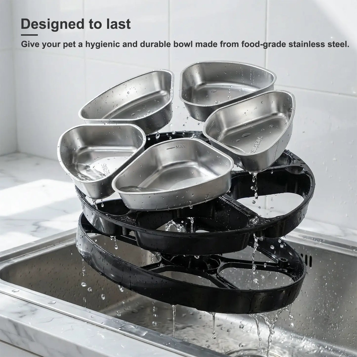 Premium Automatic Pet Feeder for Wet Food with Stainless Steel Bowl, Refrigeration System, App Control, HD 300° Wide-Angle Camera, Meal Warming Function, and Easy-Clean Design for Up to 5 Meals Over 3 Days