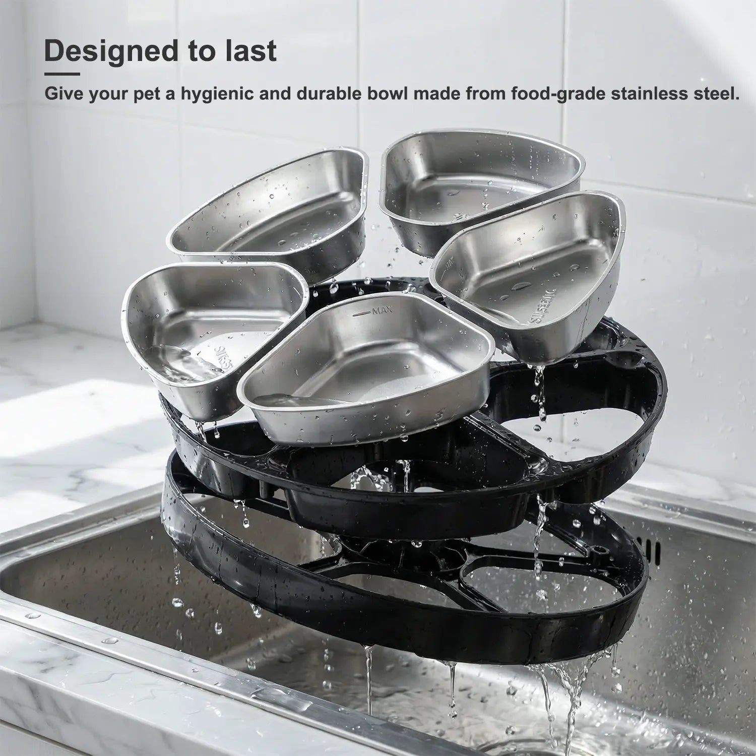 Premium Automatic Pet Feeder for Wet Food with Stainless Steel Bowl, Refrigeration System, App Control, HD 300° Wide-Angle Camera, Meal Warming Function, and Easy-Clean Design for Up to 5 Meals Over 3 Days