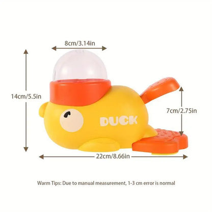 Yellow Duck Interactive Food Dispensing Toy - Durable Slow Feeder for Cats and Dogs, Enhancing Engagement and Alleviating Boredom, Ideal Gift for Pet Lovers
