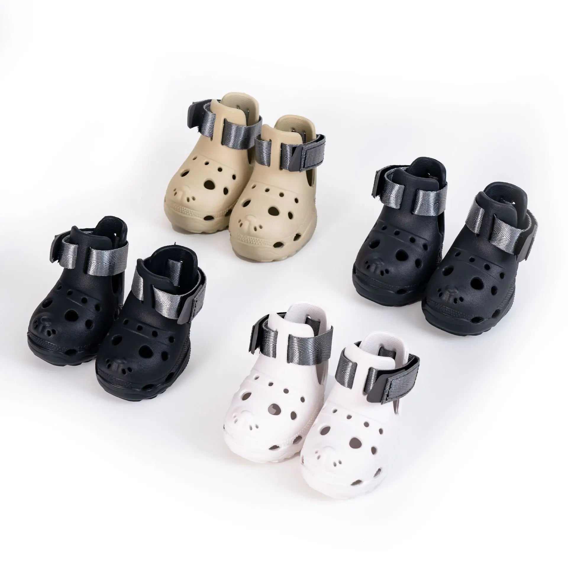 Perforated Multi-Size Dog Sandals - Breathable Soft-Sole Pet Paw Protectors for Spring and Summer Outdoor Activities