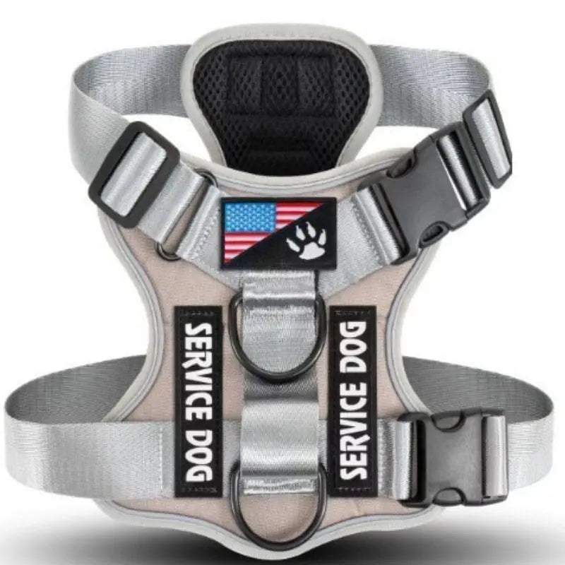 Large Tactical Chest Harness Vest for Dogs, Enhanced Reflective Design, Adjustable Non-Choking Safety Gear