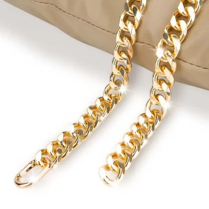 Cuban Link Chain Dog Collar in Sparkling Gold Aluminum - Lightweight, Durable, Comfortable, and Stylish Neck Accessory for Small Dogs - Ideal for Outdoor Activities