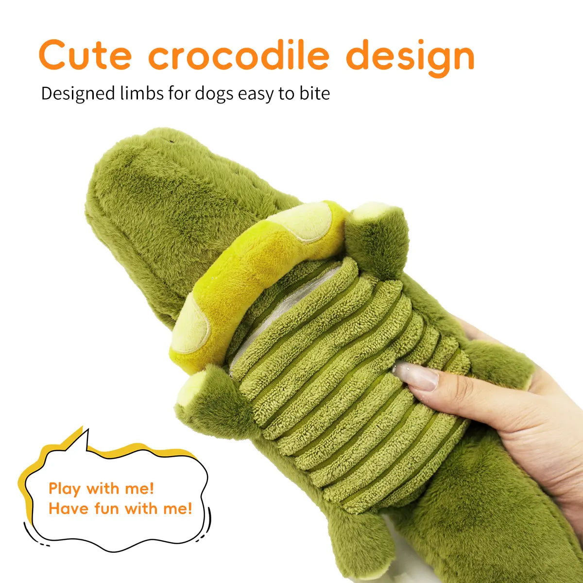 Motion-Activated Interactive Crocodile Plush Dog Toy with Wagging Tail, Squeaky Sounds, Crinkle Design, USB Rechargeable, Detachable and Washable Cover, Not Suitable for Heavy Chewing