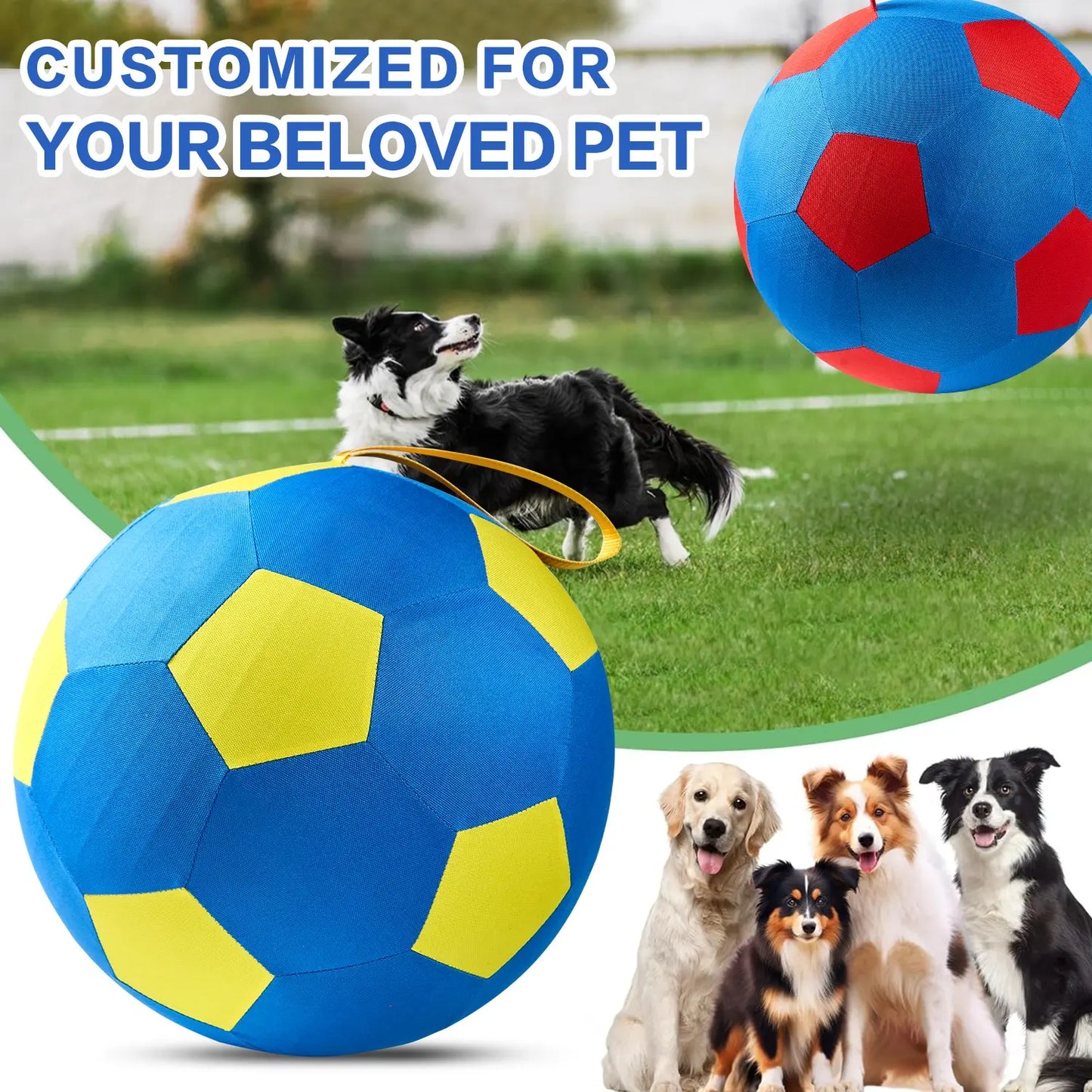 Premium Rubber Dog Training Ball with Handle for Interactive Fetch - Ideal for Border Collies and Other Breeds