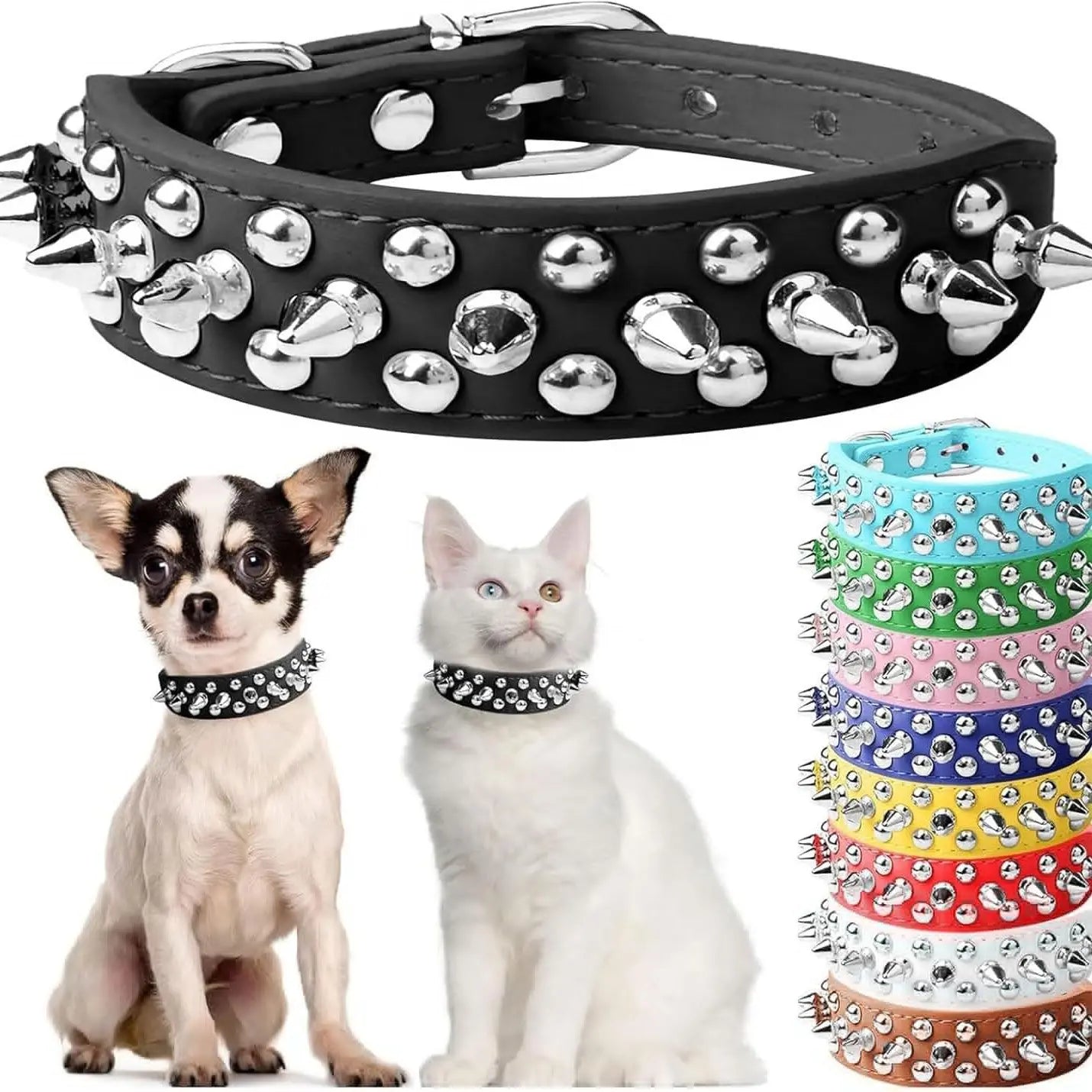 Spiked Anti-Bite Heavy-Duty Dog Collar for Medium and Large Breeds | Durable Neck Ring for Doberman, Pitbull, and German Shepherd | Stylish Design for Pets