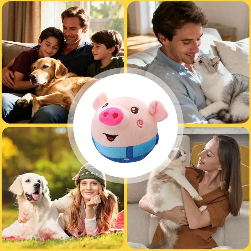 Interactive Rechargeable Pig-Shaped Sensory Dog Toy with Squeaking, Recording, and Music Features for Engaging Play Across All Dog Sizes