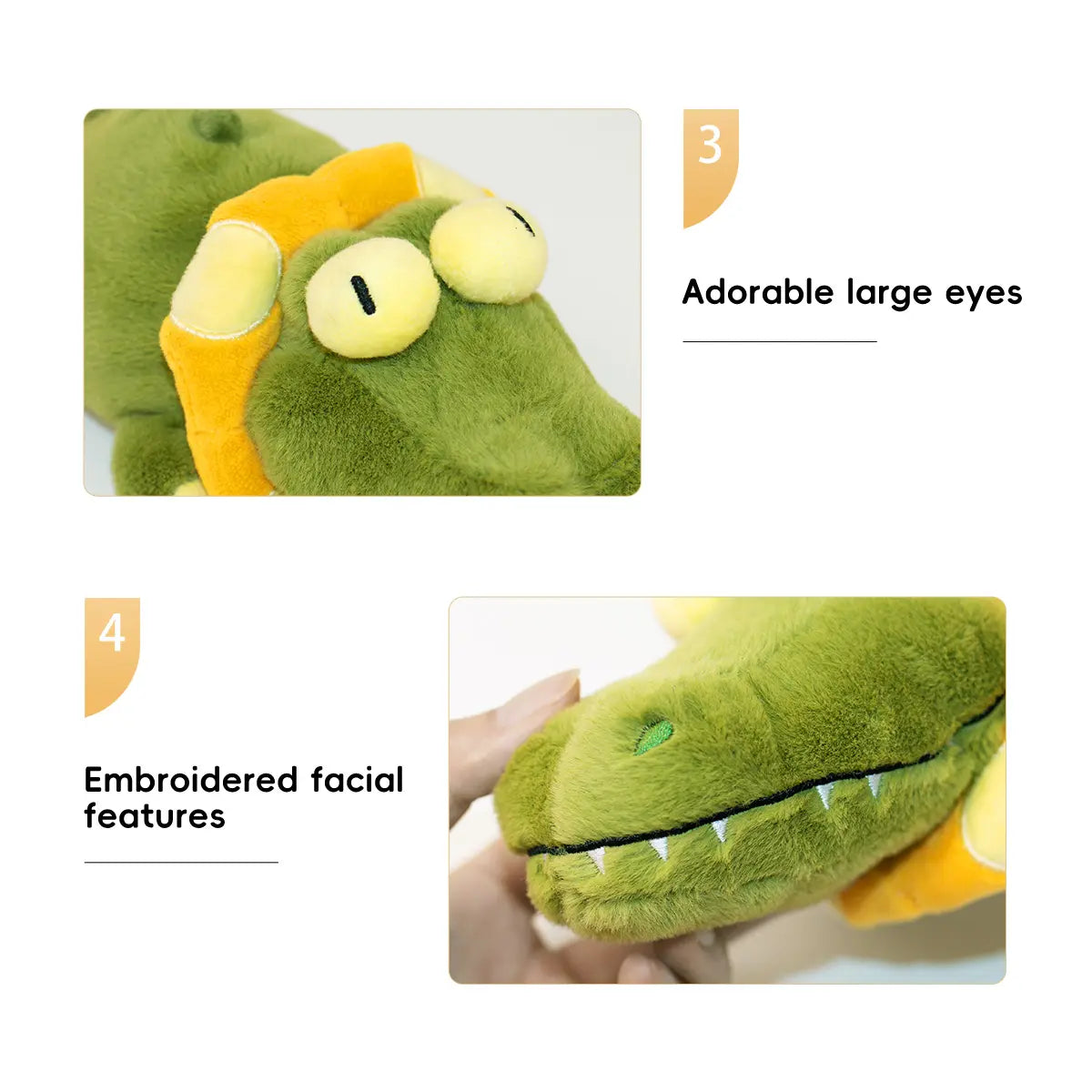 Motion-Activated Interactive Crocodile Plush Dog Toy with Wagging Tail, Squeaky Sounds, Crinkle Design, USB Rechargeable, Detachable and Washable Cover, Not Suitable for Heavy Chewing