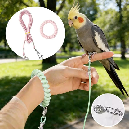 Premium Ultra-Light Bird Training Leash with Elastic Release Rope and Foot Ring Harness for Safe Indoor and Outdoor Flight Training