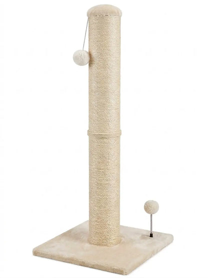 Pawrino Premium Tall Cat Scratching Post - Durable Sisal Coverage for Indoor Cats with Stable Base and Replaceable Toy Wand