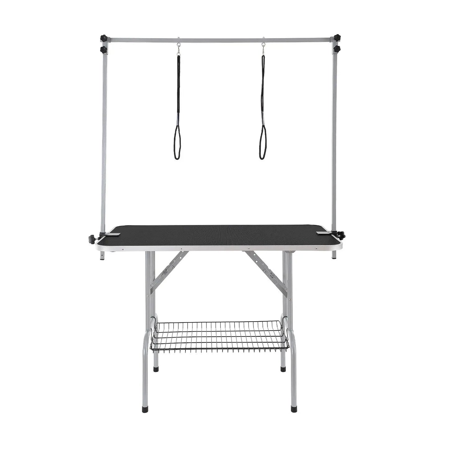 Vevor Professional Pet Grooming Table with Two Arms and Clamp, 46-Inch Foldable Grooming Station for Medium and Small Dogs, Includes Free No Sit Haunch Holder and Grooming Loop, Supports Up to 330 lbs